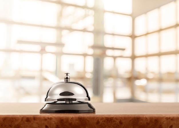 Vintage Hotelrezeption Service Desk Glocke.