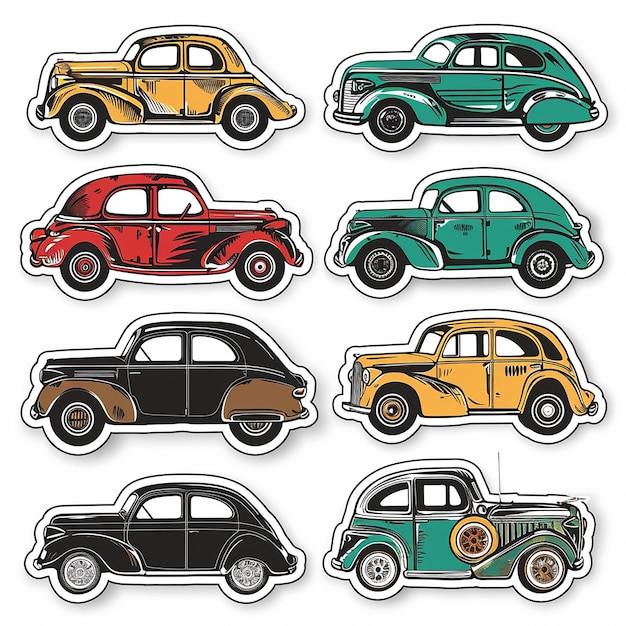 Vintage-Klassiker-Aufkleber-Set