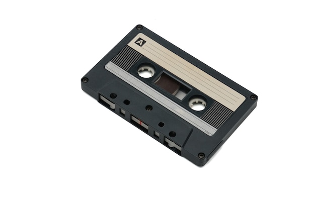 Vintage kompakte Audiobänder für Magnetaufzeichnung isoliert. Kompakte Kassette