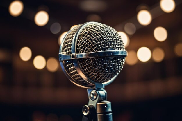 Vintage-Mikrofon auf der Bühne