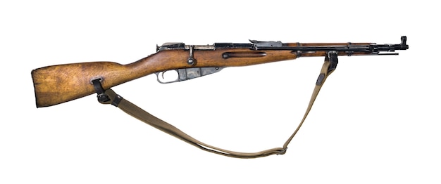 Vintage Militärgewehr mit Bajonett in seiner geschlossenen Position isoliert