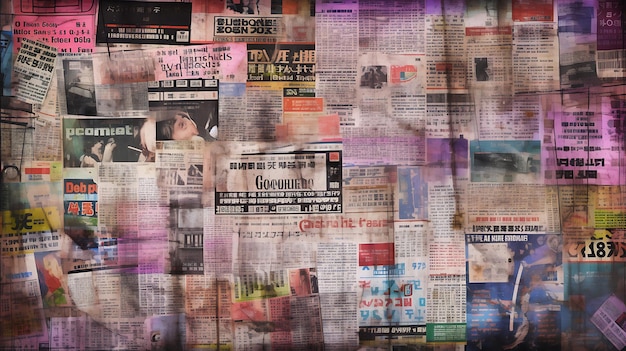 Vintage Old Newspaper grunge texture background Papel retrô