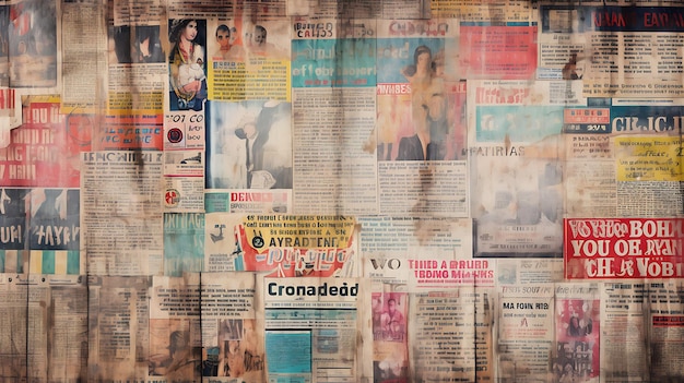 Vintage Old Newspaper grunge texture background Papel retrô