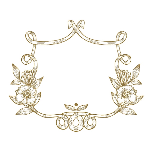 Vintage-PNG-Rahmen mit botanischem Kranz und durchsichtigem Hintergrund