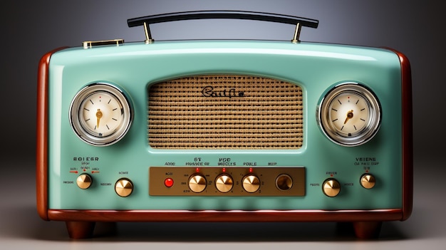 Foto vintage-radio isoliert auf weißem hintergrund