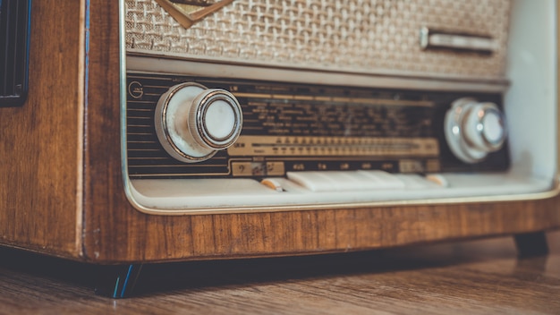 Vintage Radio Music Player Panel