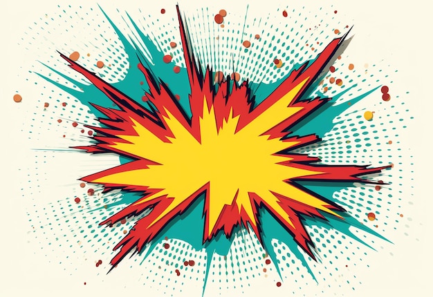 Foto vintage retro comics boom explosion crash bang diseño de portada con luz y puntos