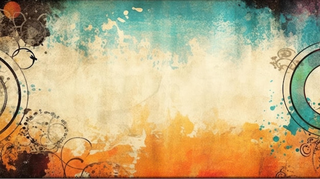 Vintage-Retro-Hintergrund mit Grunge-Textur und Aquarellspritzer