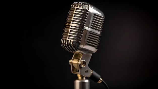 Vintage Retro-Mikrofon für Live-Podcasts und -Sendungen