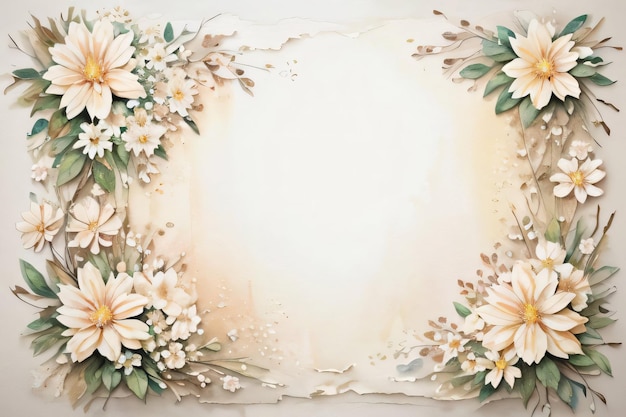 Vintage Retro-Papierhintergrund mit weißen Blumen