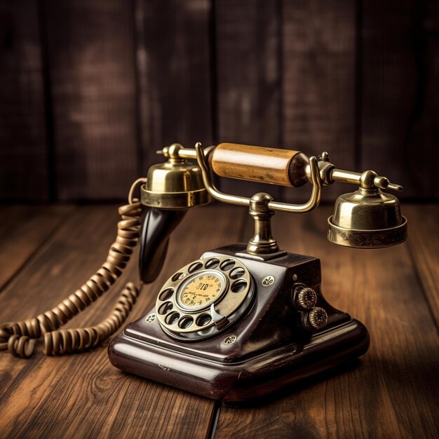 Vintage-Retro-Telefonen mit generativer KI