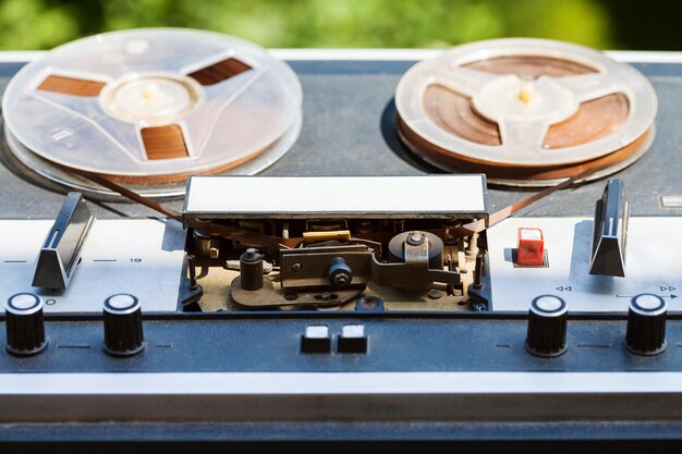 Vintage Rollenrecorder im Freien