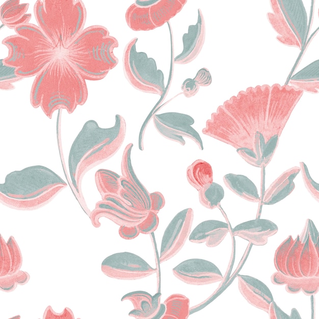 Vintage rosa Blumenmuster, durchsichtiger Hintergrund mit Kunstwerken im öffentlichen Besitz