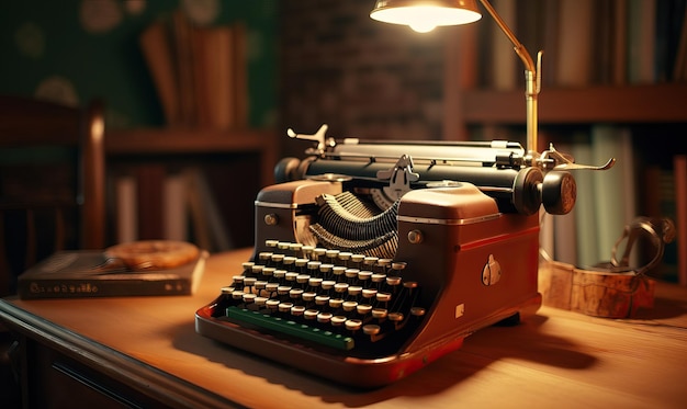 Vintage-Schreibmaschine auf dem Tisch, erstellt mit generativen KI-Tools