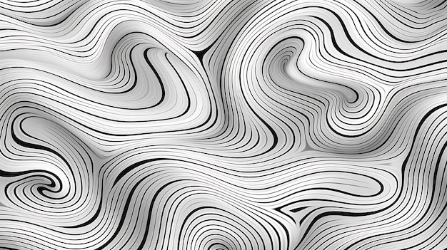 Vintage schwarz-weiße Trippy-Wellenmuster auf weißem Hintergrund