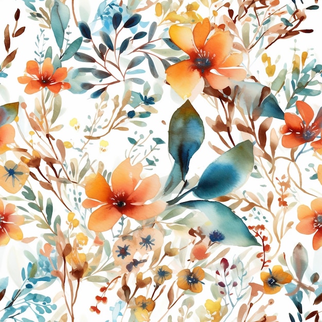 Vintage Seda Bordado Floral Textil Papel Digital generar ai