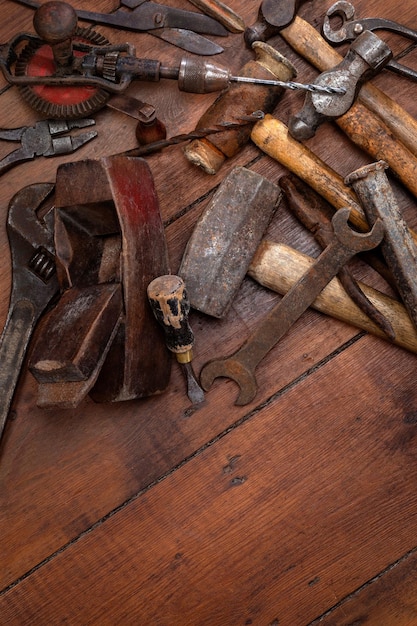 Vintage-Tools mit Platz für Text