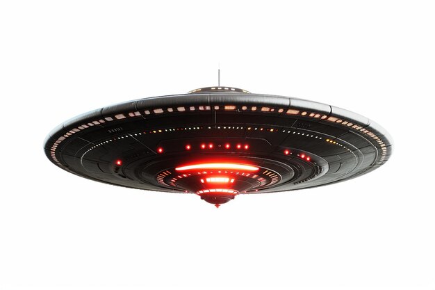 Vintage-UFO isoliert auf weißem Hintergrund