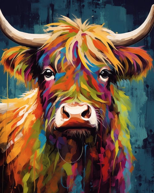 Vintage Vibes Retro Highland Cow Print Eine stilvolle Mischung aus westlichem Dekor und Preppy Wall Art für ein