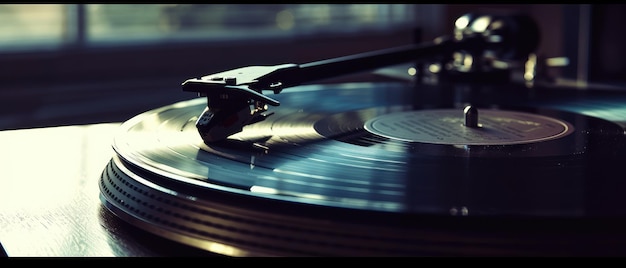 Vintage-Vinyl-Plattenspieler, der Musik spielt