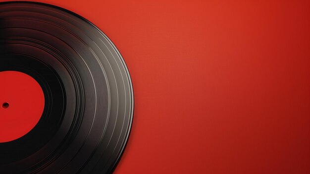 Vintage Vinyl Retro Banner Jazz Elegance Registro en fondo rojo