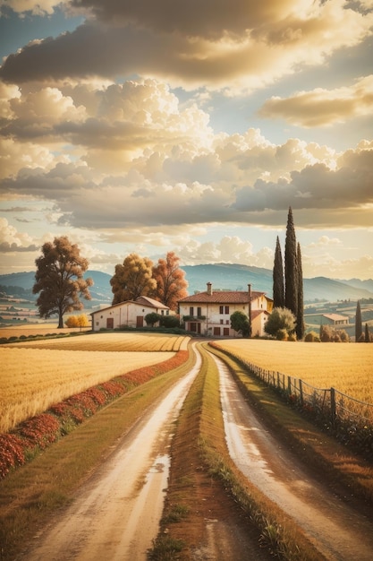 Vintage Vistas Uma viagem atemporal pelo campo italiano do outono