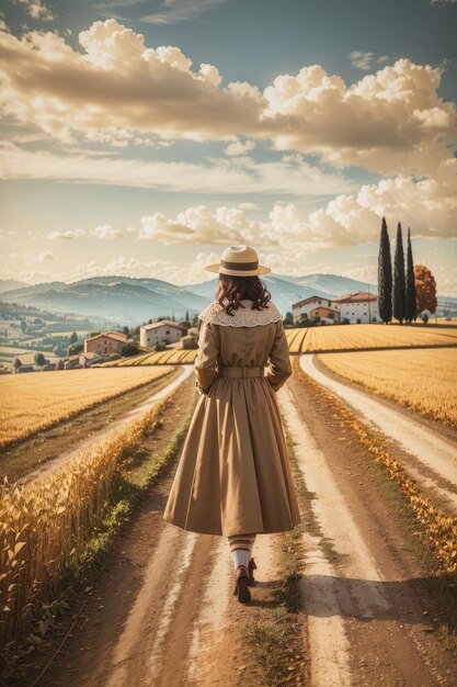 Vintage Vistas Un viaje atemporal a través de la campiña italiana del otoño