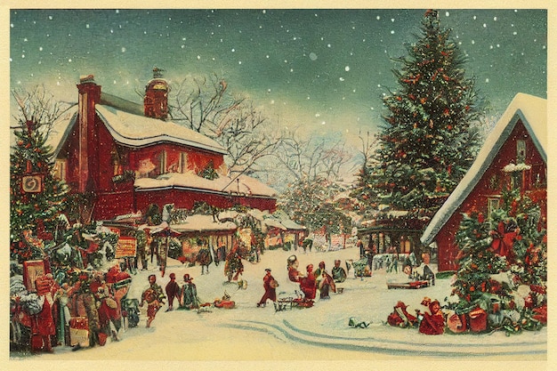 Vintage Weihnachtspostkarte