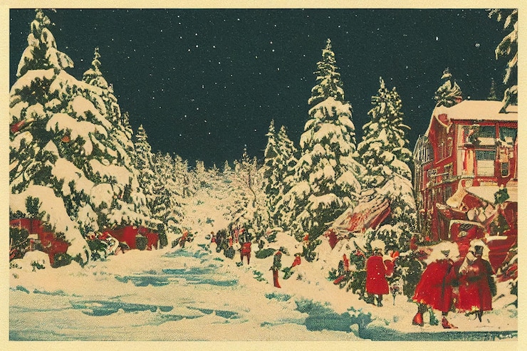 Foto vintage weihnachtspostkarte