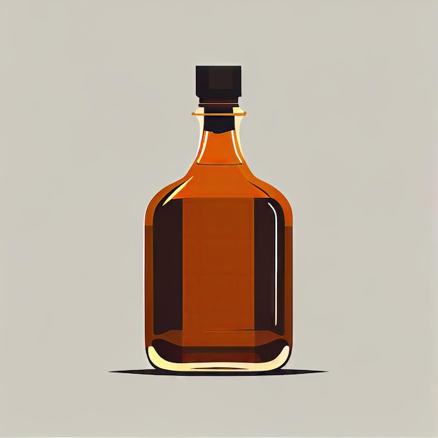Vintage Whiskey Bottle Flat Icon Wild West Bottles Hard Alcohol Drink Image Vintage Rum AI Ilustración generativa