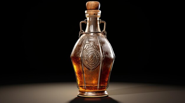 Foto vintage-whisky-flasche mit keltischem kunststil 3d-modell