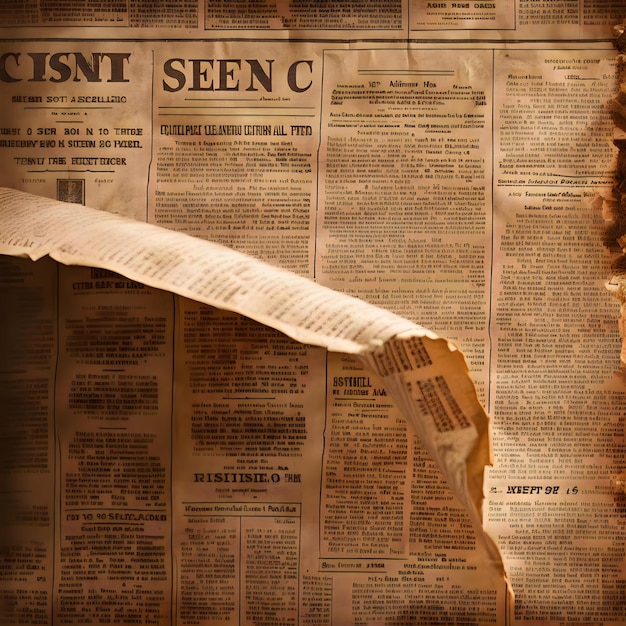 Vintage-Zeitung mit leerer klassifizierter Sektion mit verwitterter Textur