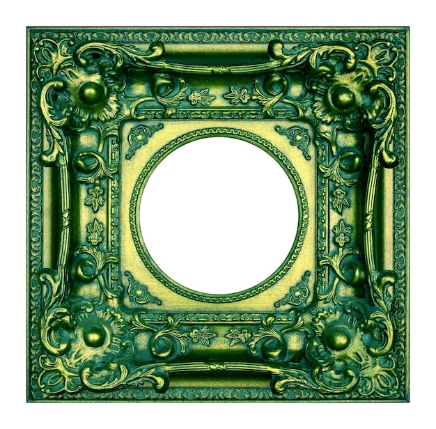 Vintager grüner Rahmen lokalisiert auf dem weißen Hintergrund
