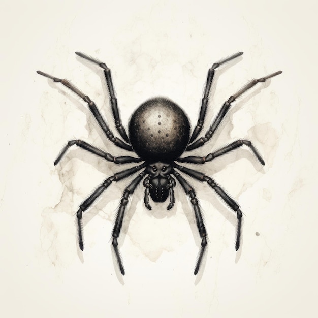 Vintagestyle Black Widow Spider Illustration In Trompe L39oeil Realismus