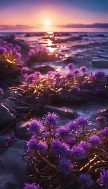 Violet Everlasting Along the Shore Papel de parede