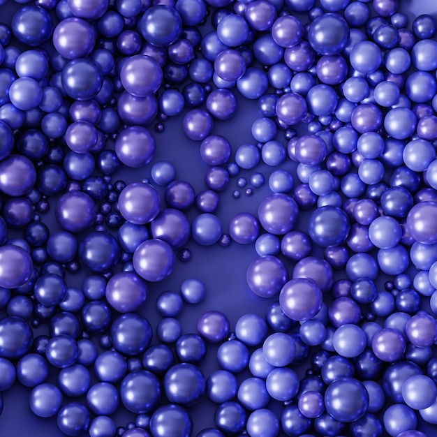 Violett glänzende Kugeln oder Kugeln Hintergrund, 3D-Rendering