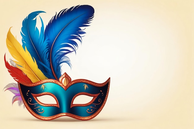 Violette Carnivalmaske mit realistischen Federn