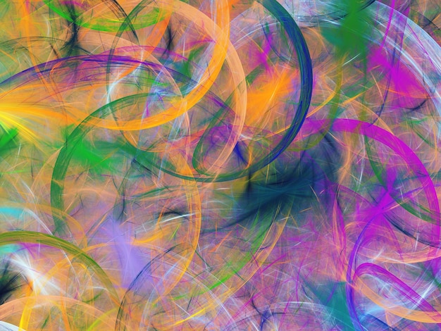violette und grüne abstrakte Fraktal-Hintergrund 3D-Rendering-Illustration