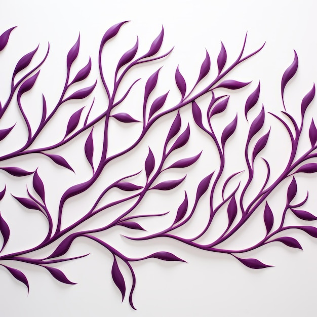 Foto violette zweig papierskulptur zeitgenössische op art inspirierte wanddekoration