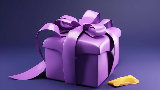 Violettes Geschenk für Feiertage verpackt