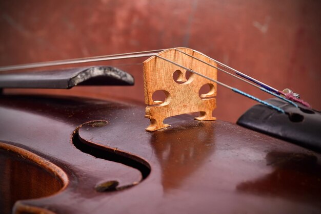 Foto violín antiguo con cuerda