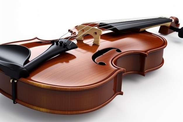 Foto violín clásico instrumento musical de madera de cuerda gráfico 3d