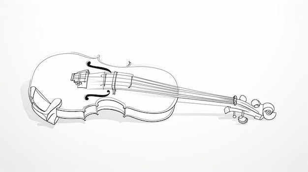 violín de dibujo de línea continua