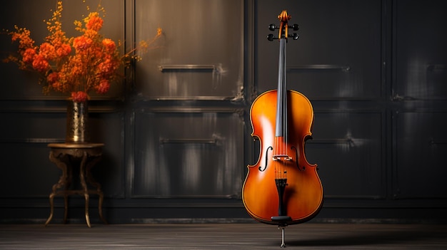 violín con fondo negro