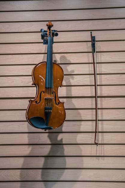 Violín en la pared