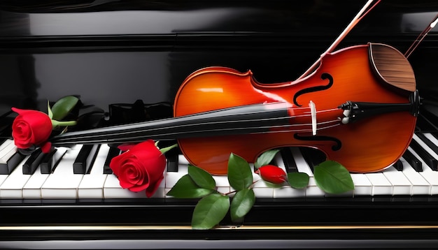 violín piano rosa