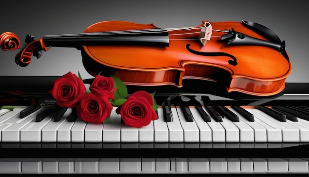 violín piano rosa