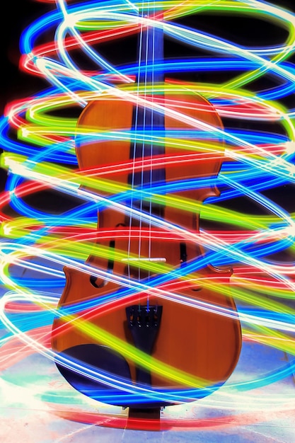 Violín Con Pintura De Luz