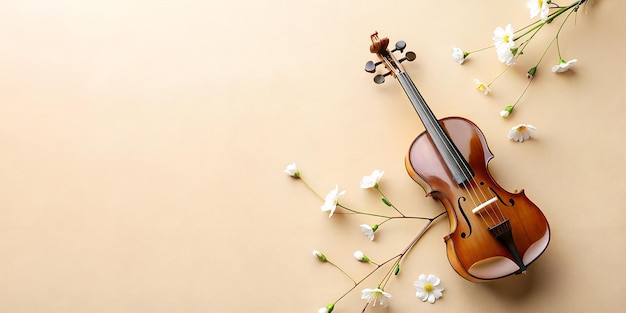 un violín y un violín en una mesa