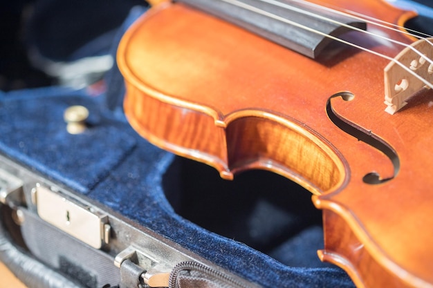 Violine Musikinstrument Konzept Vintage-Stil Nahaufnahme von Violine